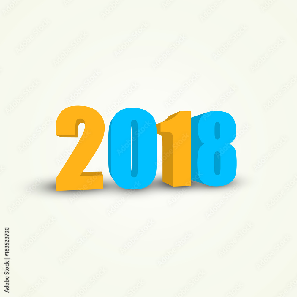 2018 New Year. Holiday vector illustration with 2018 3D numbers 2018 New Year. Holiday vector illustration with 2018 3D numbers
