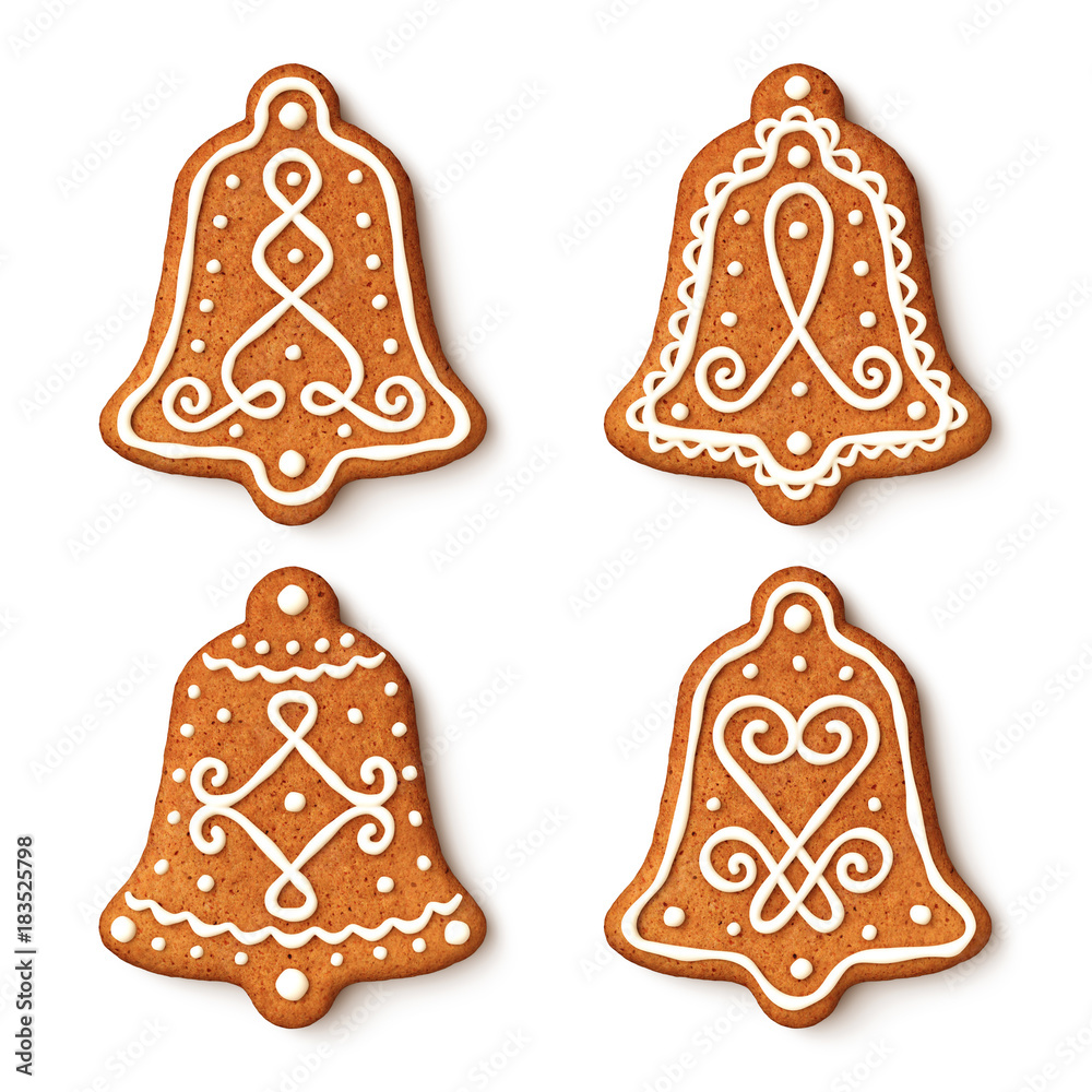 Decorated Christmas Bell Cookies