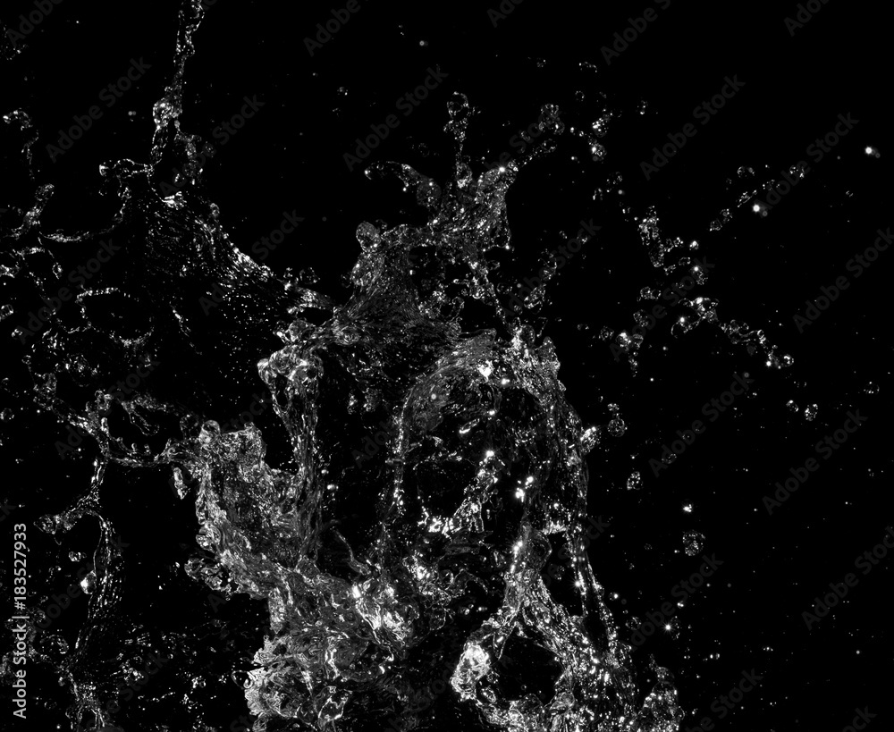 water Splash On black Background water Splash On black Background