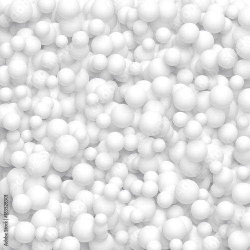 Different white spheres filled background. Vector abstract balls backdrop. © backup16