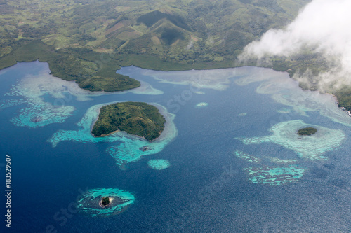 Fototapeta Naklejka Na Ścianę i Meble -  Aerial view over Philippine islands and deserted beaches