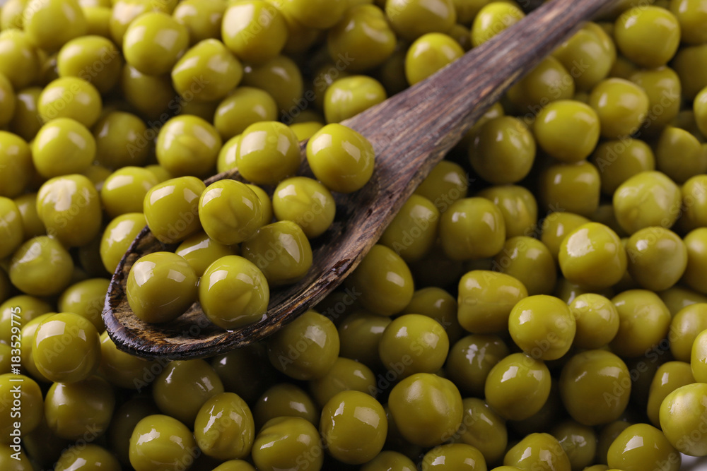 pile of canned green peas pile of canned green peas