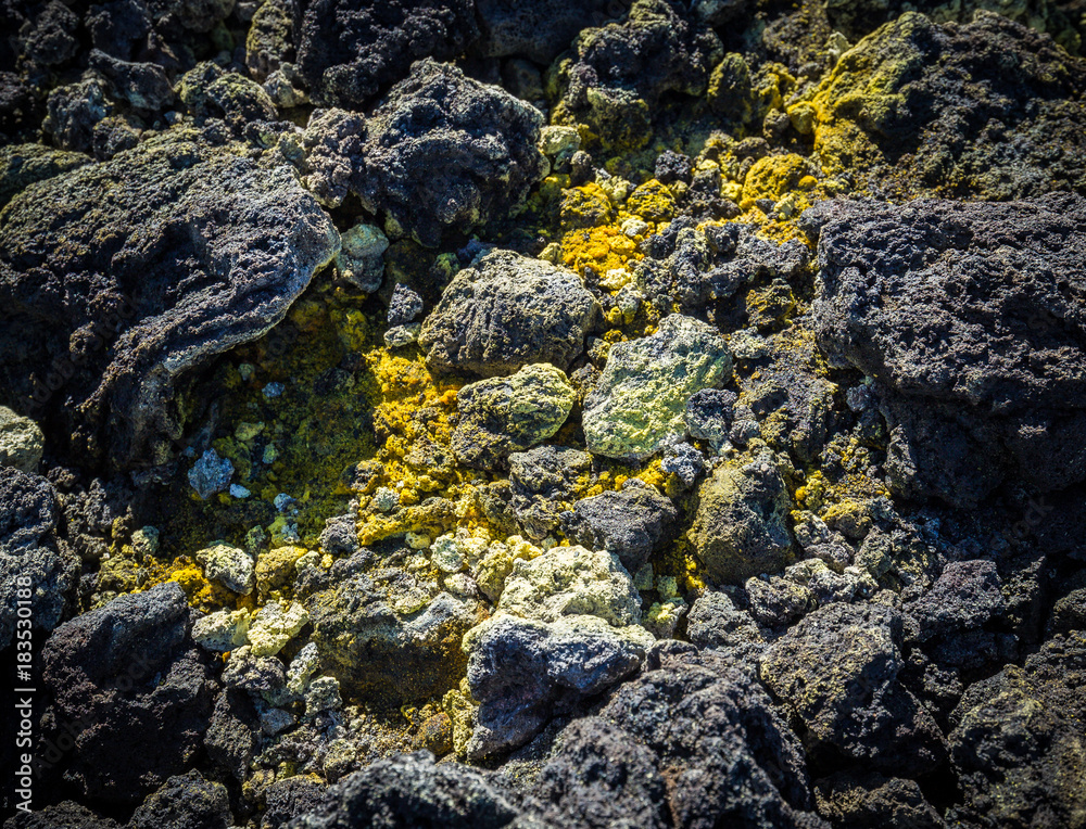 Colorful lava rocks near the summit crater on mount Etna, Sicily, Italy. Colorful lava rocks near the summit crater on mount Etna, Sicily, Italy.