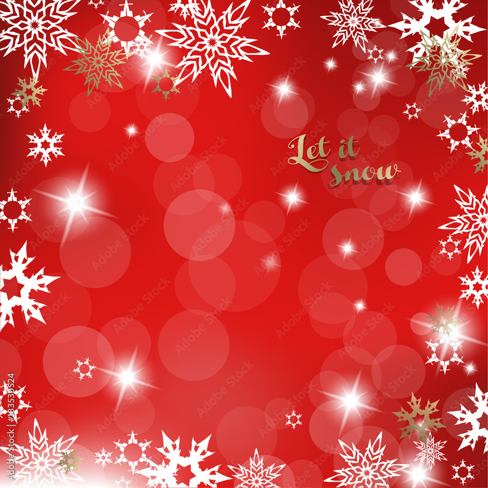 Merry Christmas with lots of snowflakes on red background. Merry Christmas with lots of snowflakes on red background.