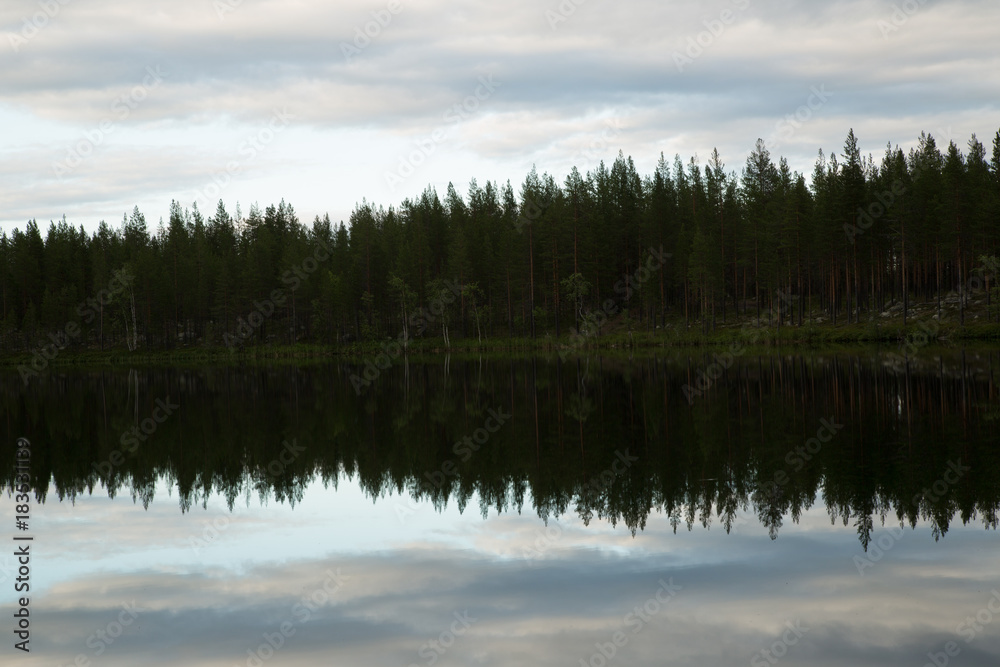Lake in Northern Sweden, reflection