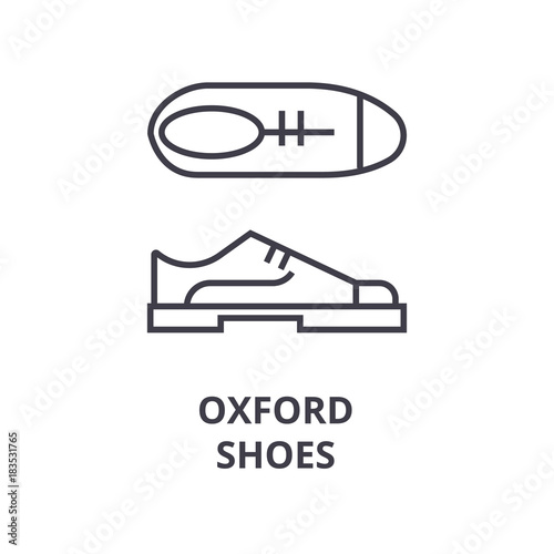 oxford shoes line icon, outline sign, linear symbol, flat vector illustration