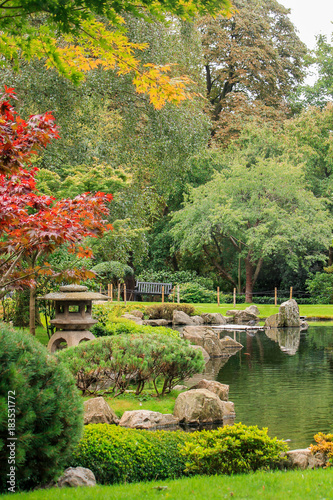Bright Colors in Holland Park's Japanese Kyoto Garden. A place of serenity in the busy city of London