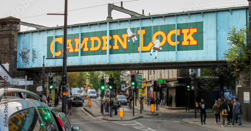 CAMDEN TOWN, LONDON, UNITED KINGDOM - 2017: Road Sign to the World Famous Camden Market photo