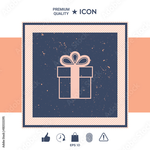 Gift box symbol icon.