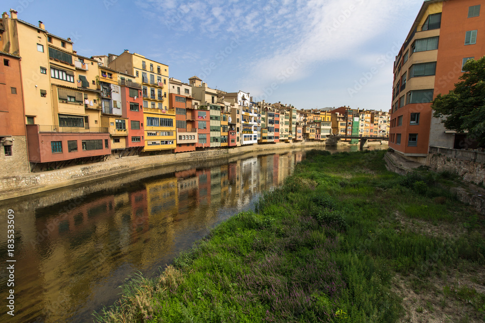 Girona cityscape, northern Spain - looking out over the Onyar river