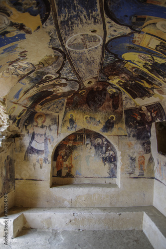  Ancient Surviving Frescoes In Walls Of Caves Of David Gareja Monastery Complex.Kakheti Region  Georgia.