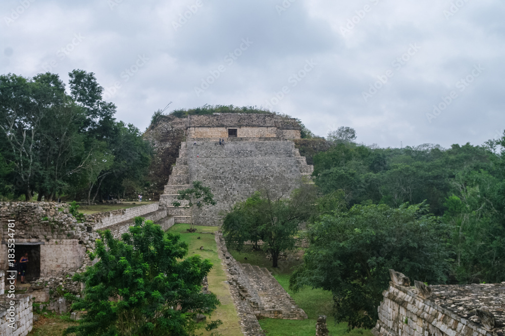 Panorama of  archaeological area Uxmal,. Mexico