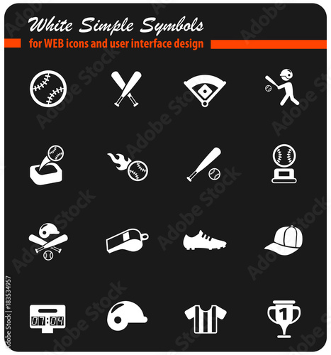 baseball icon set