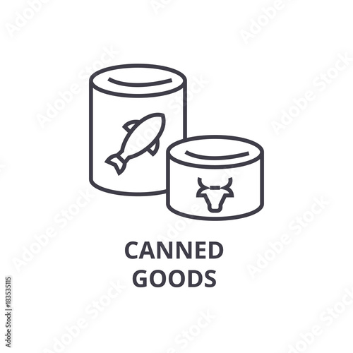 canned goods line icon, outline sign, linear symbol, flat vector illustration