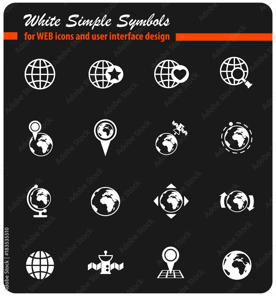 globes icon set globes icon set