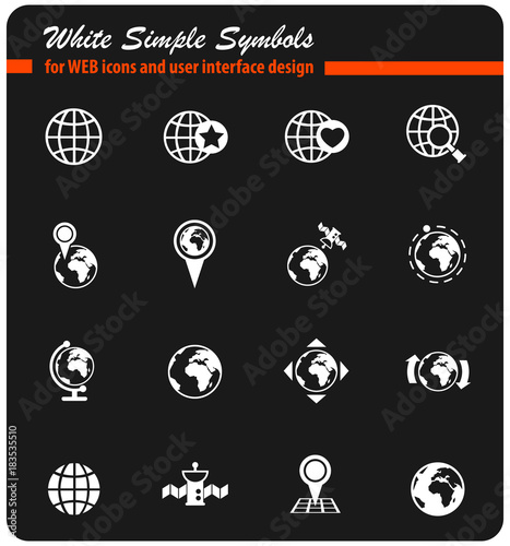 globes icon set