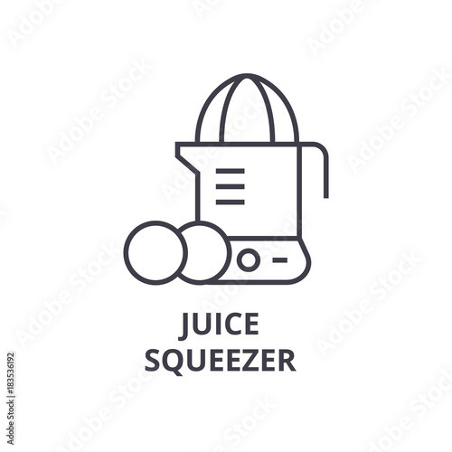 juice squeezer line icon, outline sign, linear symbol, flat vector illustration