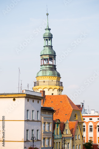 Town hall tower, Otmuchow, opolskie, Poland