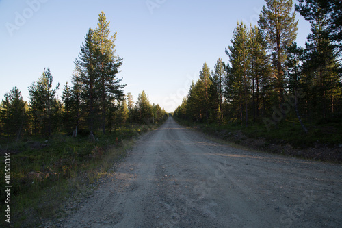 Typical road in Lappland, Inari 