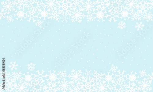 Background with white snowflakes. Vector graphic winter pattern.