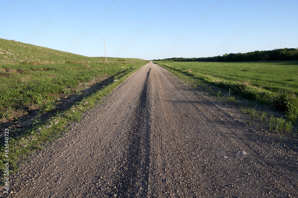 Fototapeta premium Low angle view of a rural dirt road