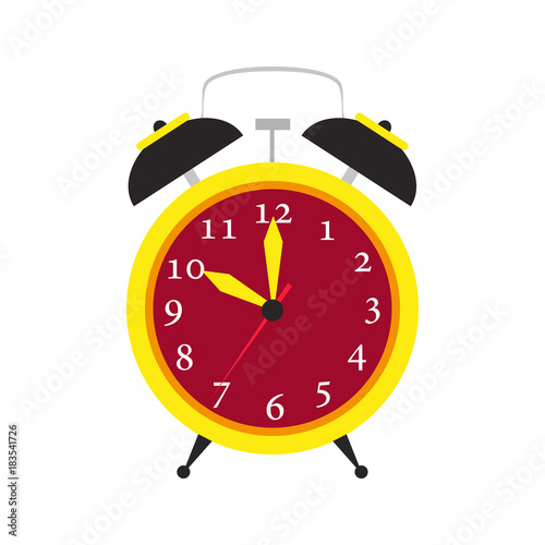 Clock alarm vector icon time isolated. Wake up background illustration watch sign timer object minute hour