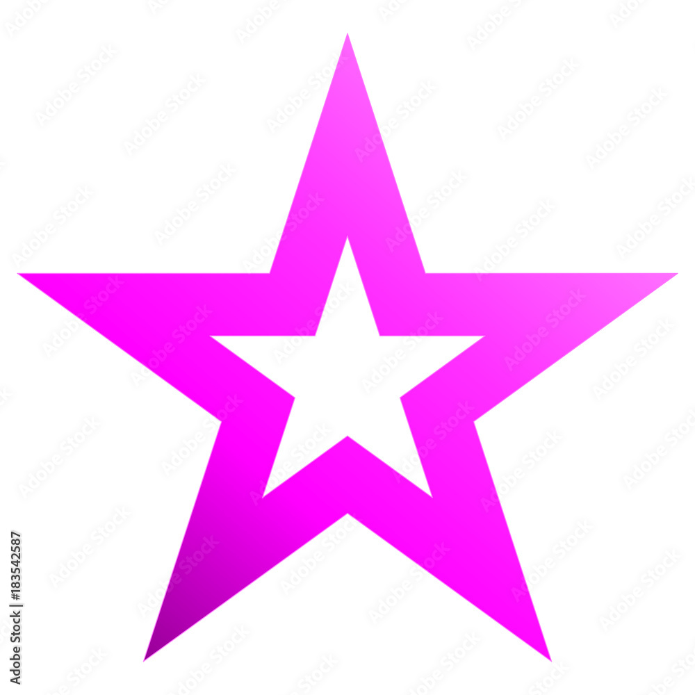 Christmas star purple - outlined 5 point star - isolated on white Christmas star purple - outlined 5 point star - isolated on white