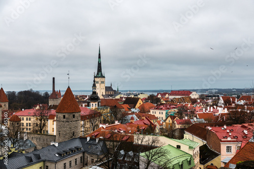 Aerial view of Tallinn old town