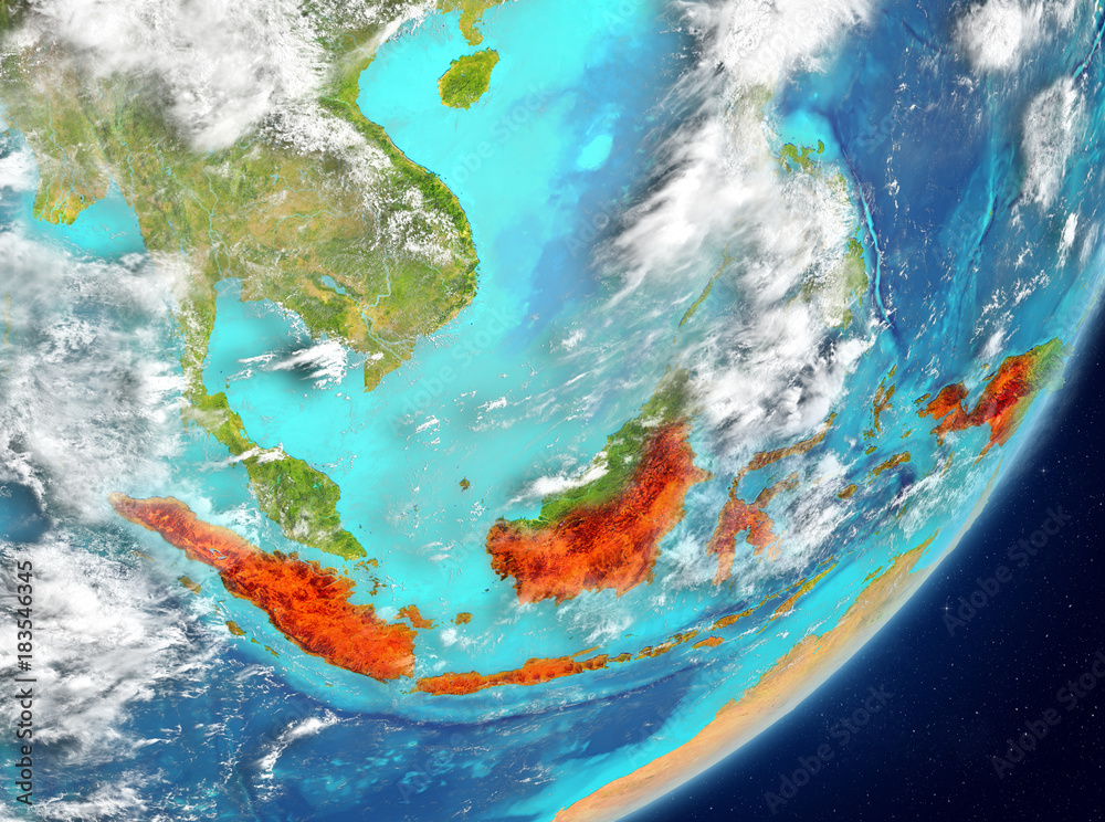 Fototapeta premium Indonesia from space