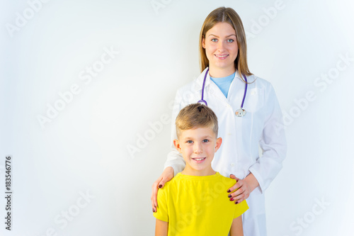 Female pediatrician with a child