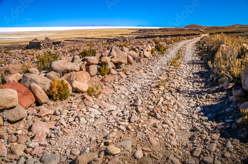 Remote road towards Salar de Uyuni