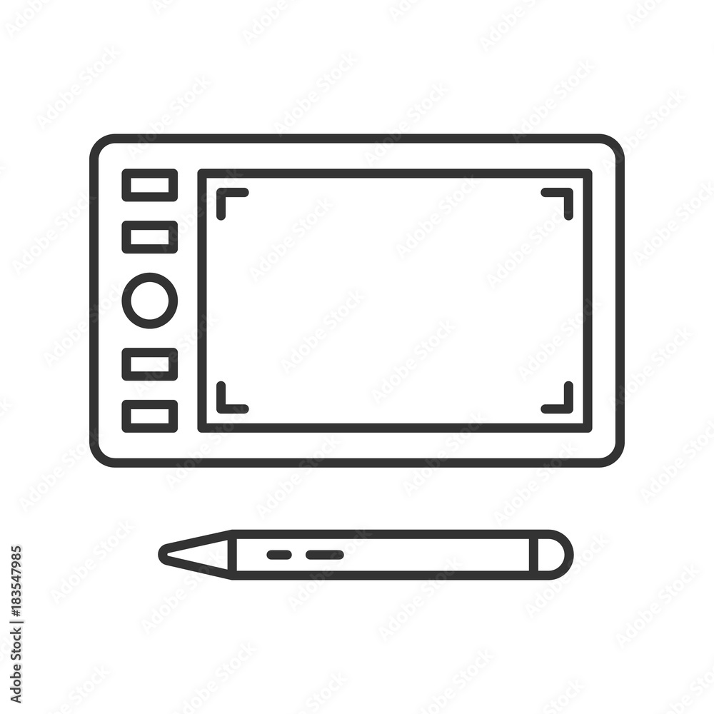 Graphic tablet linear icon Graphic tablet linear icon