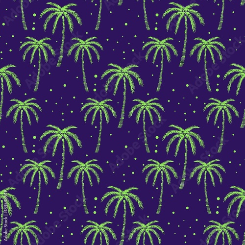 Palm tree pattern seamless texture. Simple illustration of palm tree vector pattern seamless for any web design or textile. Abstract background. Vector.
