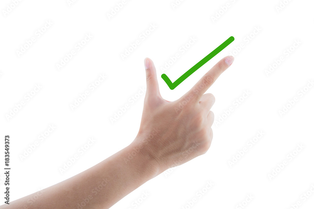 Hand with symbol marker on white background Hand with symbol marker on white background