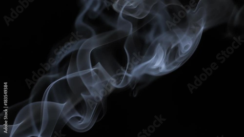 Wallpaper Mural White tobacco smoke line cloud on black background 4k slow-motion video with copy space. Smoking wave floating steaming: cigarette, cigar, vaping, pipe. Nicotine addiction Torontodigital.ca