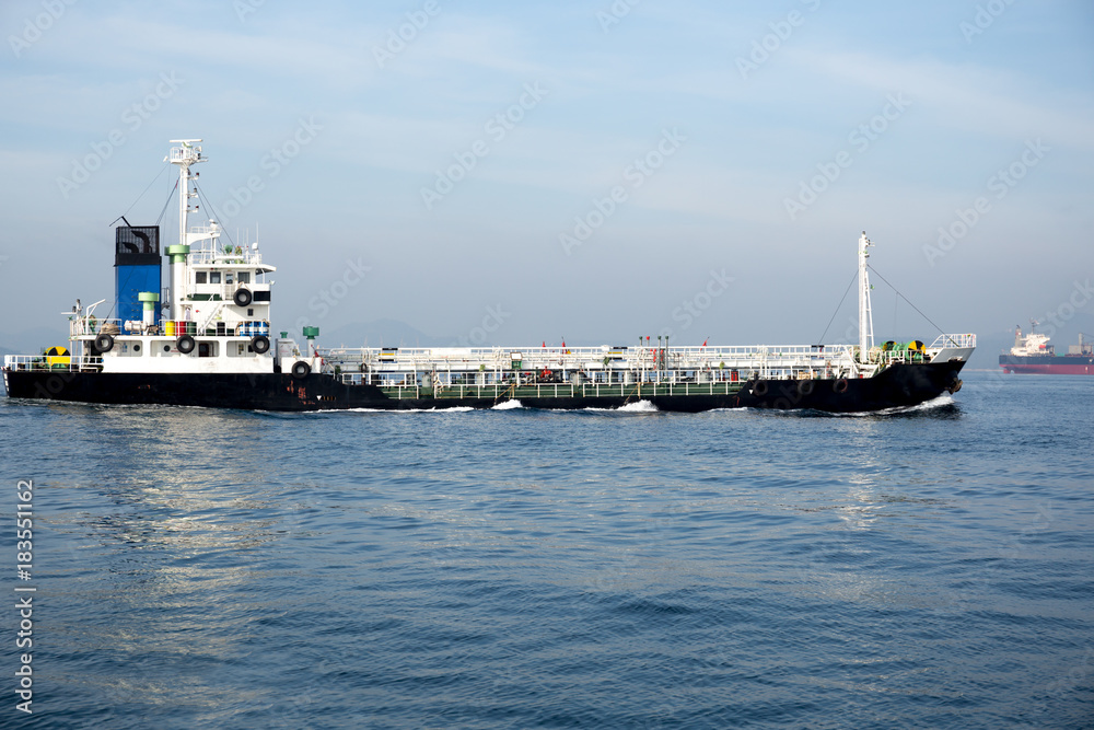 Oil and chemical commercial tanker ship
