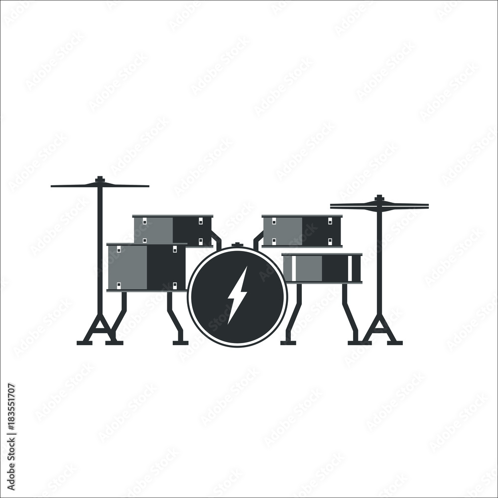 Drum set icon. Vector Illustration Drum set icon. Vector Illustration