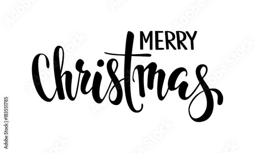Merry Christmas. Hand drawn creative calligraphy and brush pen lettering. design for holiday greeting cards and invitations of the Merry Christmas and Happy New Year, banner, logo, seasonal holiday