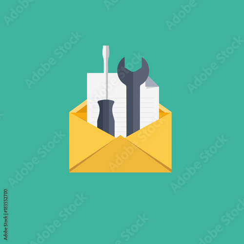 Support service concept. Technical support icon. Flat vector illustration