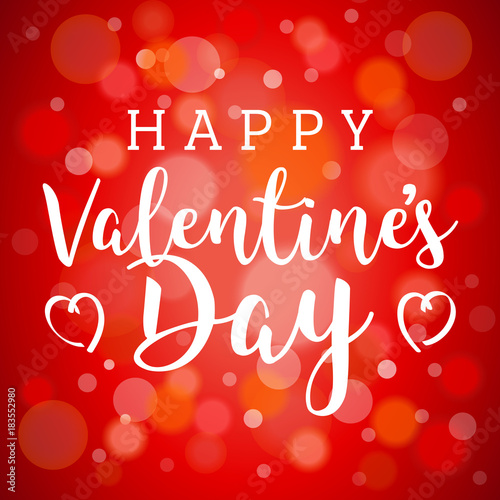 Red Soft Focus Happy Valentines Day Vector Illustration 1