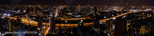 Aerial view of building or city in Night time