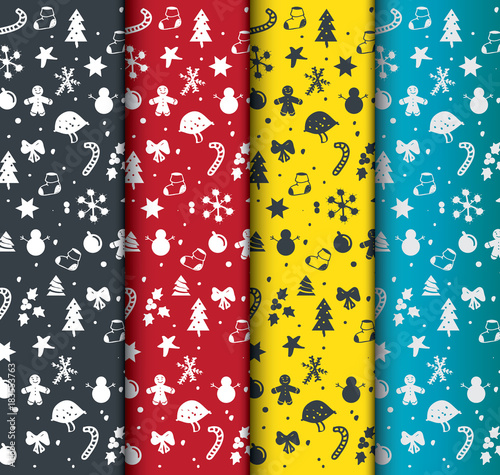 Christmas Pattern Design in various color