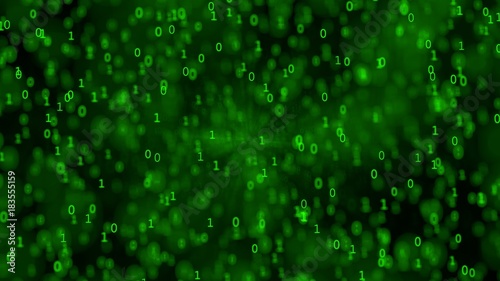 Green binary code background