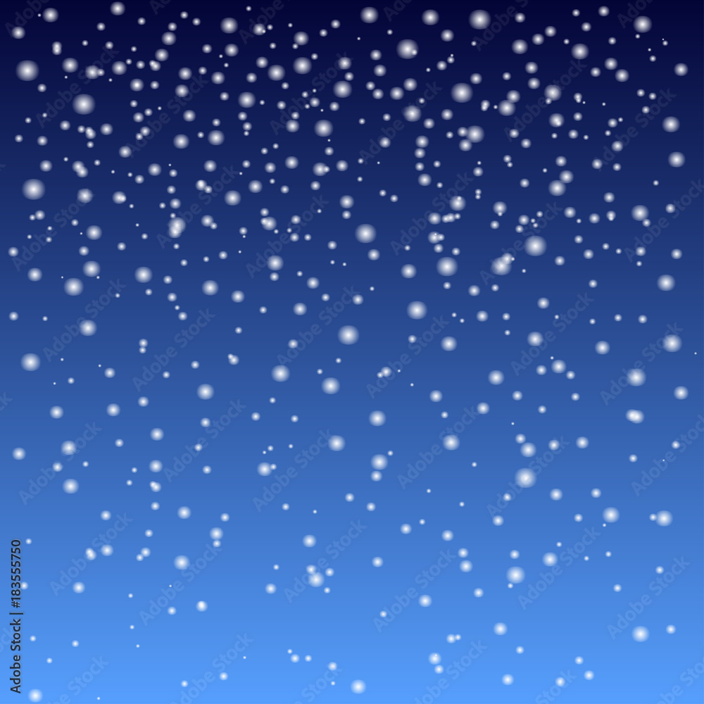 Falling snow on dark blue background with gradient. Vector illustration Falling snow on dark blue background with gradient. Vector illustration