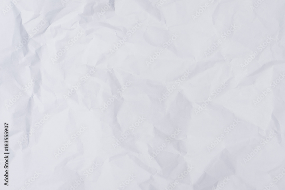 Obraz premium White crumpled paper background and texture, Wrinkled creased paper white abstract