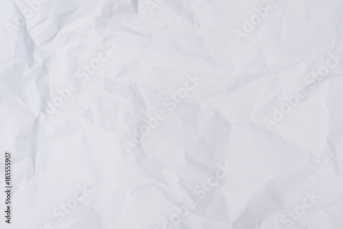White crumpled paper background and texture  Wrinkled creased paper white abstract