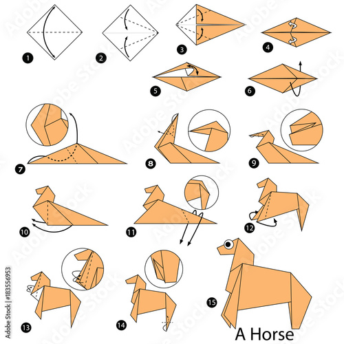 step by step instructions how to make origami A Horse