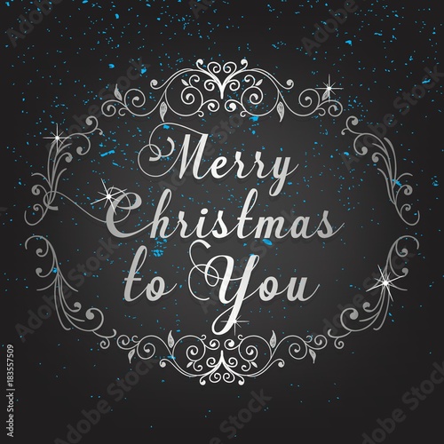 Merry Christmas Gold Lettering Greeting Card