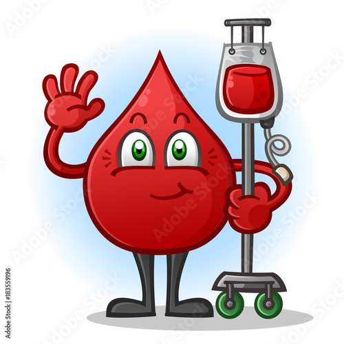 Blood Donor Transfusion Cartoon Character
