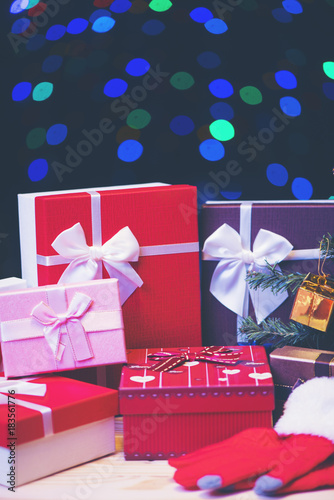 Red luxury New Year gift. C...